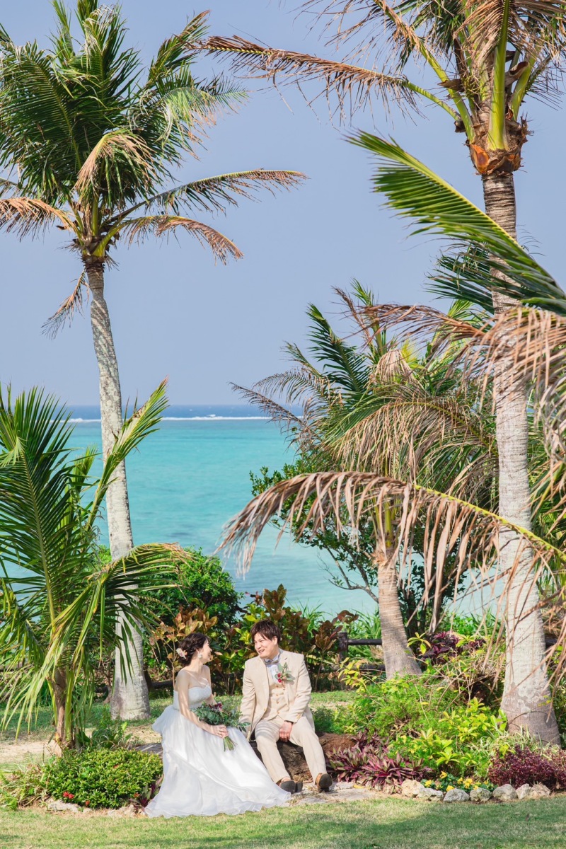 【8-10月撮影限定】海が見える☆ガーデンチャペル&ビーチフォト☆ウェディングドレス2着ok!ヘアメイク+100カット保障!