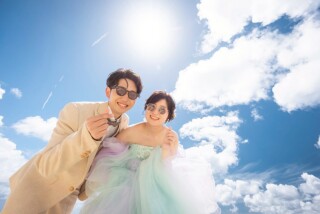 【ウェディングドレス＆カラードレス】ビーチ＆ガーデンPhoto（2ロケ）☆衣裳追加料金無料+ヘアメイク+100カット保障！