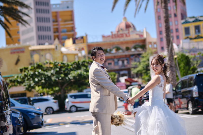 ☆平日限定☆映えスポット☆アメリカンビレッジ&ビーチフォトプラン】ドレス2点+ヘアメイク+100カット保障