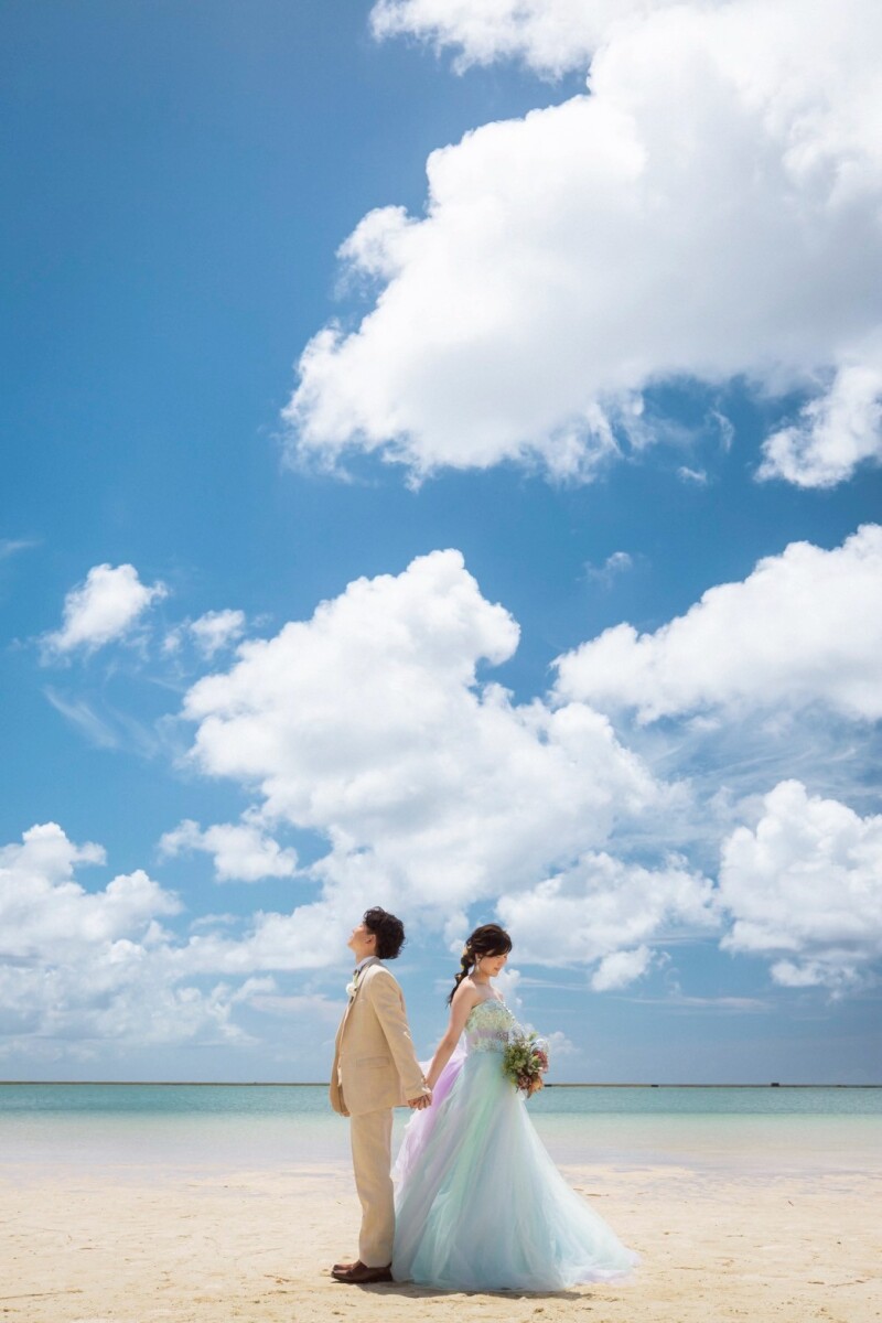 【ウェディングドレス&カラードレス】ビーチ&ガーデンPhoto(2ロケ)☆衣裳追加料金無料+ヘアメイク+100カット保障!