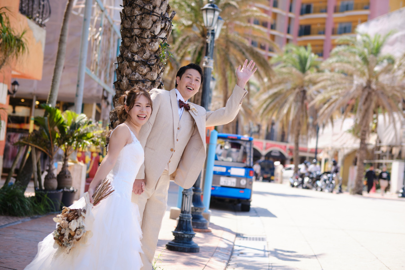 ☆平日限定☆映えスポット☆アメリカンビレッジ&ビーチフォトプラン】ドレス2点+ヘアメイク+100カット保障