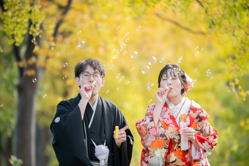 シャボン玉ショットを撮影