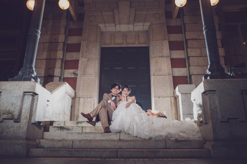 公会堂到着!階段シーンから撮影開始