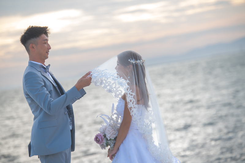 青空、夕日と無事撮影終了