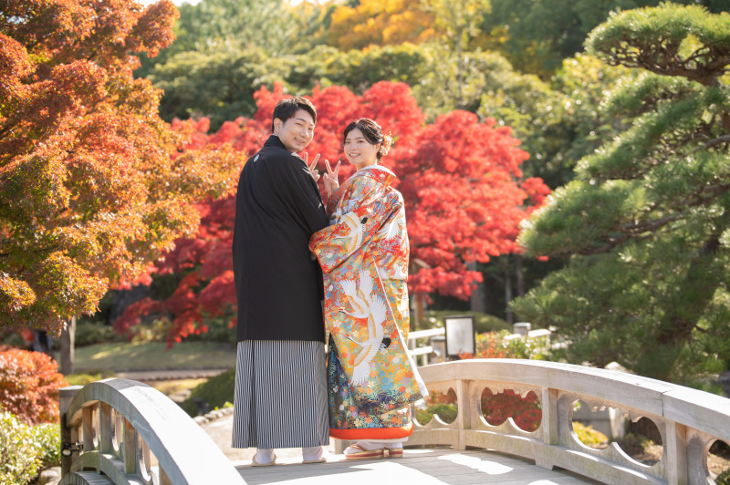 まずは色打掛からの撮影となりました