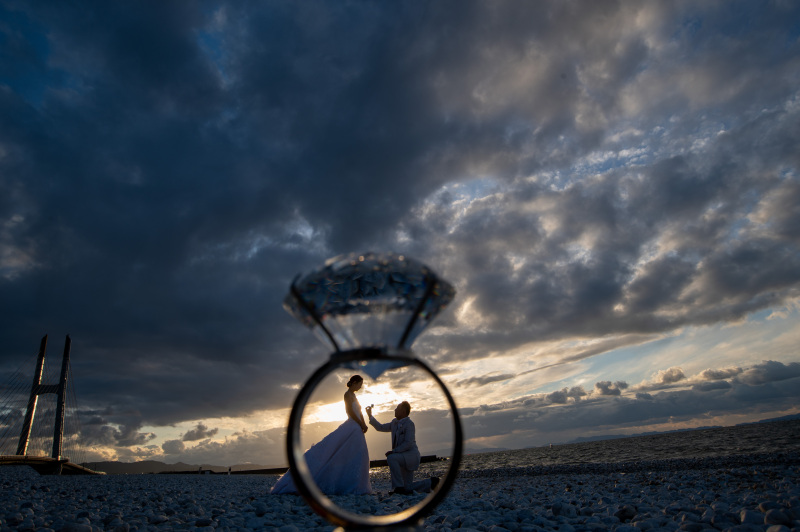 夕暮れまでマーブルビーチでの撮影をいたしました