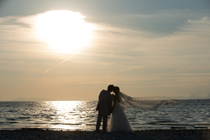 マーブルビーチの醍醐味の夕日での撮影