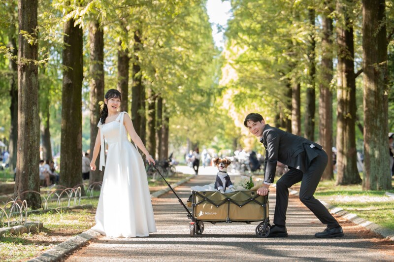 さあ!ロケに出発しますよ、今日はワンちゃんが一緒