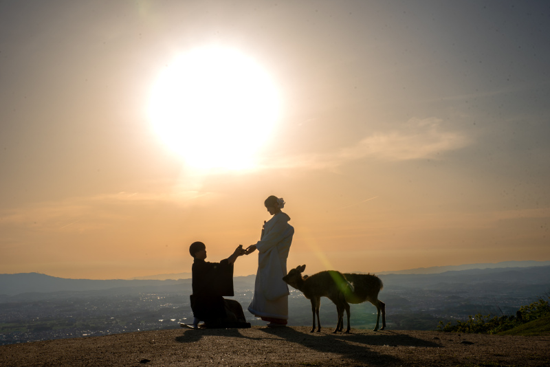 お天気が良ければ夕日な若草山が