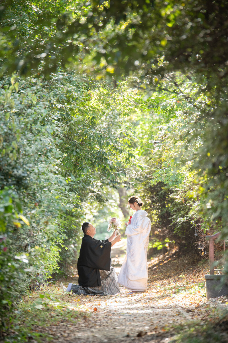 今日も緑のトンネルは木漏れ日が素敵なロケーション
