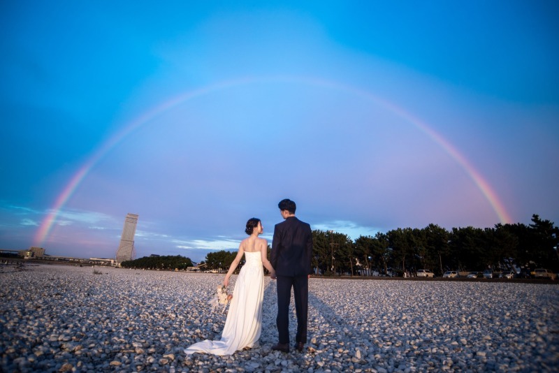 お天気予報は美容でしたが最後には虹のサプライズもあったそんな前撮り