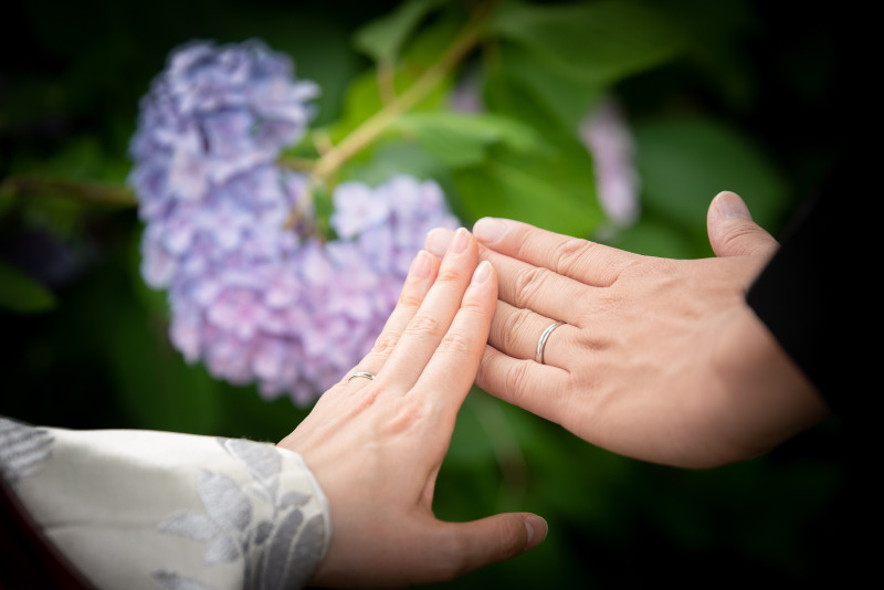 ハートの紫陽花発見