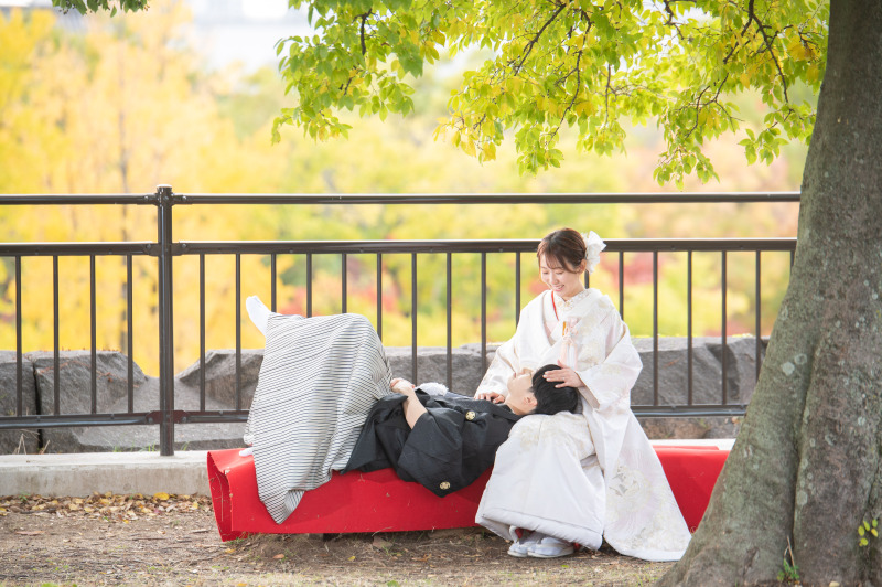 天守エリアの高台エリアで衣裳チェンジ