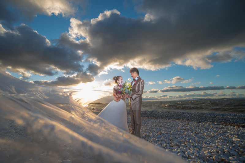 寒いこともありお子様は休憩に入りお二人での撮影