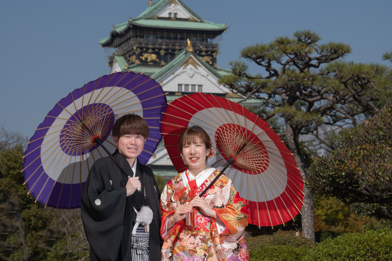 当然大阪城公園ですから大阪城との撮影も