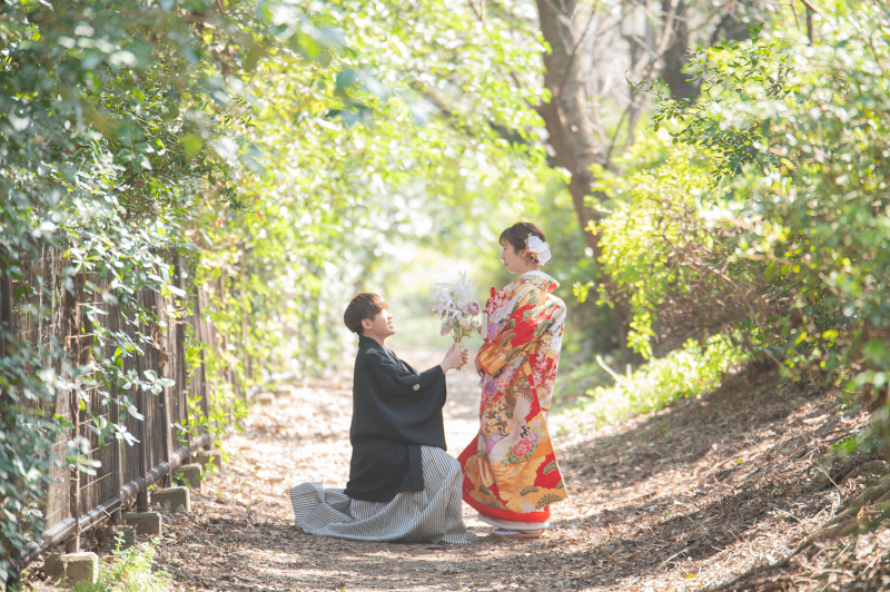 緑のトンネルでの撮影