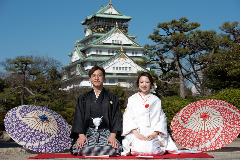 今回は大阪城天守広場方面からの撮影を開始しました