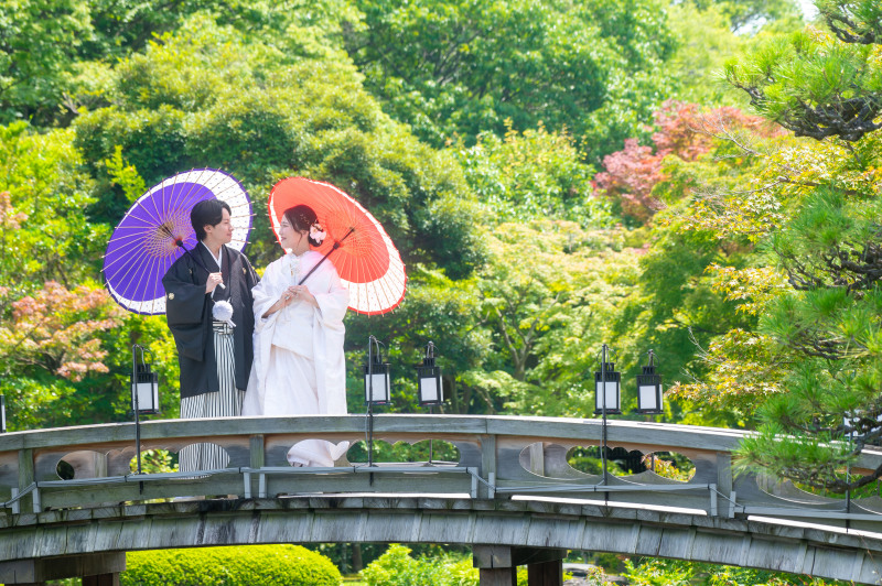 日本庭園に入り太鼓橋にて撮影