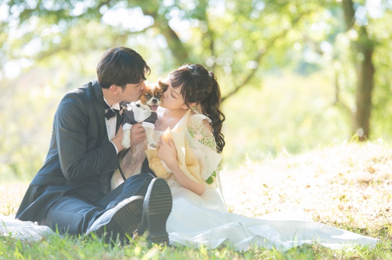 ワンちゃんも一緒に鶴見領地でロケフォトしました