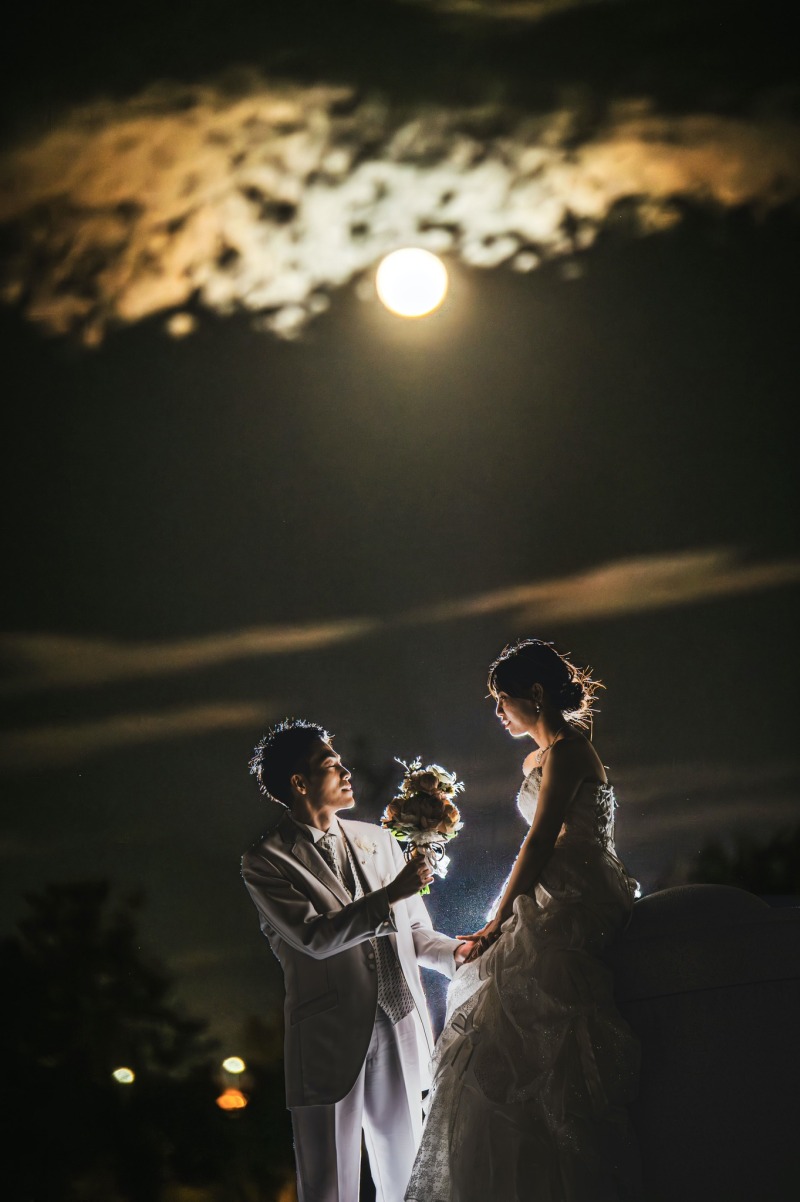 最後はレアな満月との撮影ができました