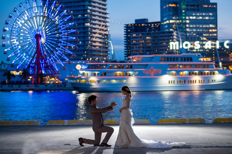 最後は神戸夜景をバックに撮影