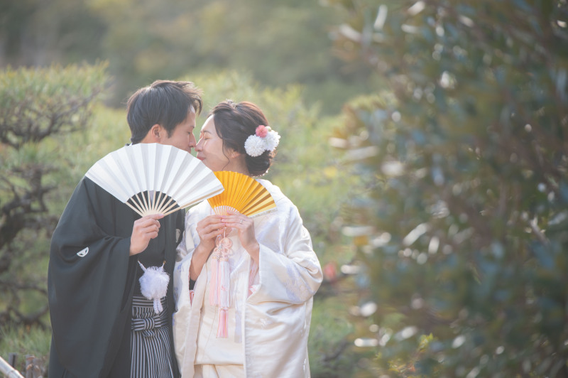 1月2月、も相楽園は常緑樹があります