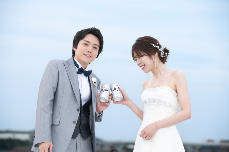 急遽ご希望でビールでの乾杯シーン撮影したいと