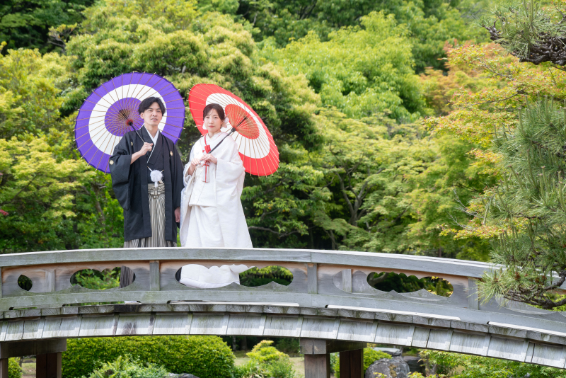 当然庭園での撮影も行います