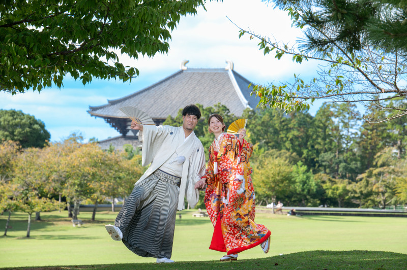 奈良公園！春日園地から望む古都の景観、浮見堂撮影
