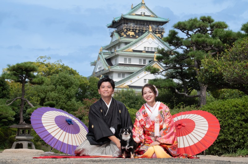 大阪前撮りの定番大阪城での撮影