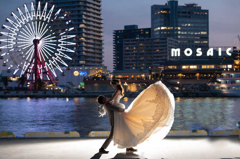 3月20日迄の撮影89,800円神戸夜景ロケ【ドレス＆タキシード＋データ100カット】※衣裳アップグレード料金なし