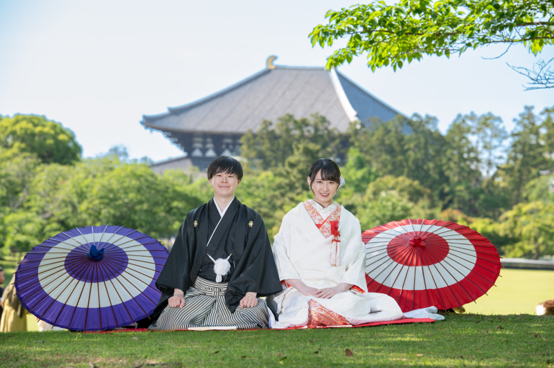 和装前撮り奈良公園スペシャルプラン【衣裳（色打掛and白無垢＋紋付）＋データ200カット】※衣裳アップグレード料金なし