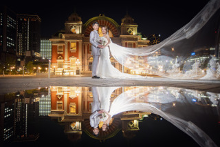 【2月20日まで◇先着5組】＼サンセットから夜景ロケ！衣装追加無し明朗会計／公会堂前広場【ドレス＆タキシード＋データ50カット】