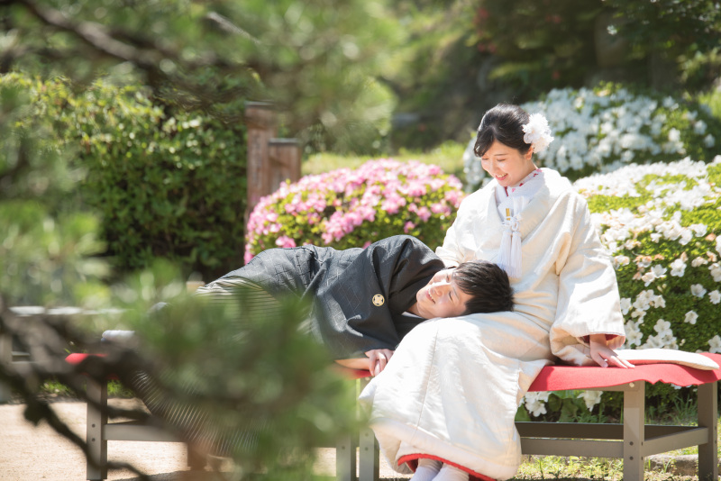 和装前撮り神戸相楽園スタンダードプラン【衣裳(色打掛or白無垢+紋付)+データ100カット】※衣裳アップグレード料金なし
