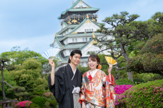 和装ロケ◆大阪城も値段変わらず新婦様衣装２点【衣裳（色打掛&白無垢＋紋付）＋データ150カット】※衣裳up料金無し