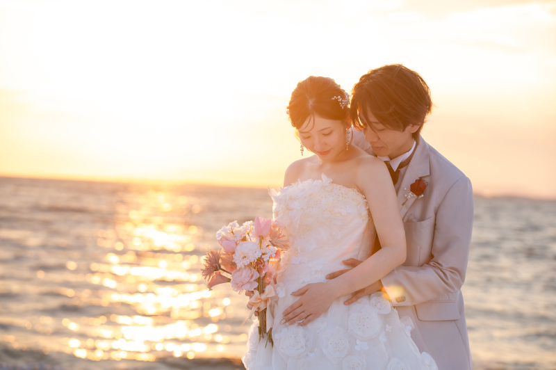 【8月~10月限定】マーブルビーチ◇海&夕日/洋装・全データ150カット保証全カット・オフショットムービー付き※衣裳UP料金無