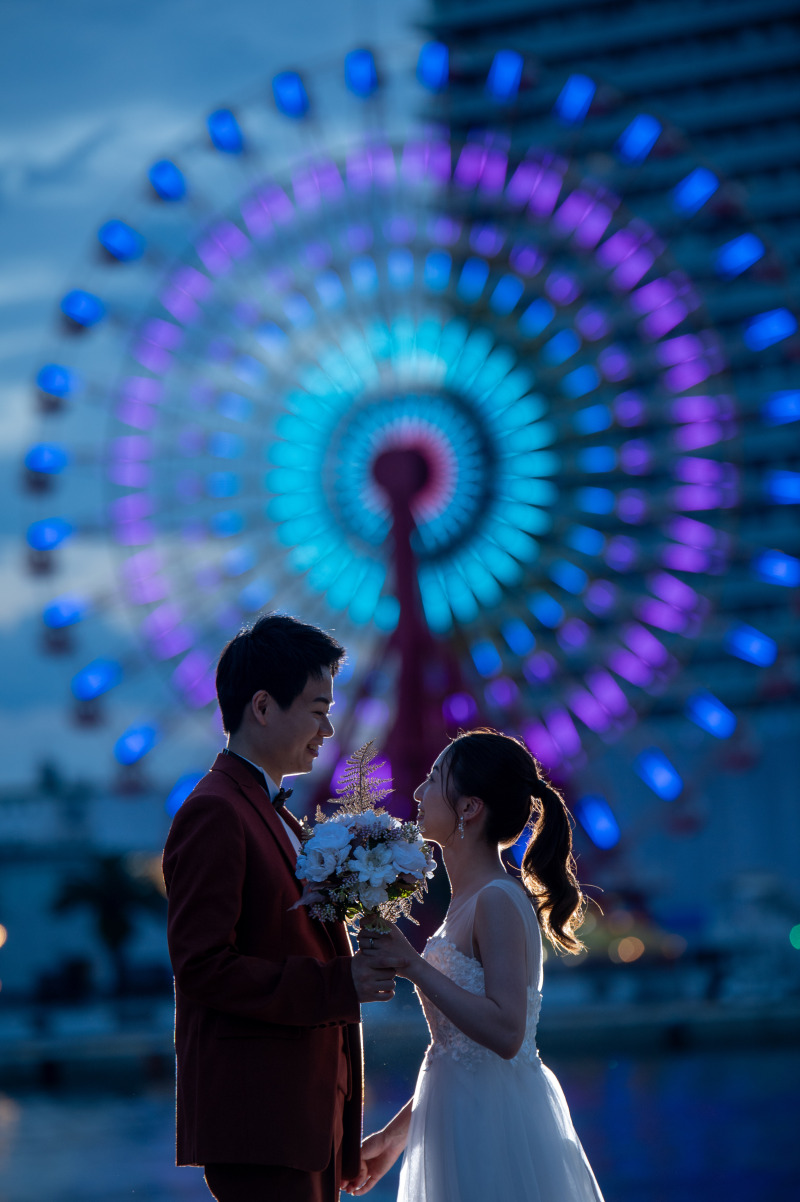 神戸森林植物園から神戸港夜景ナイトロケセットプラン【ドレス＆タキシード＋データ100カット】※衣裳アップグレード料金なし