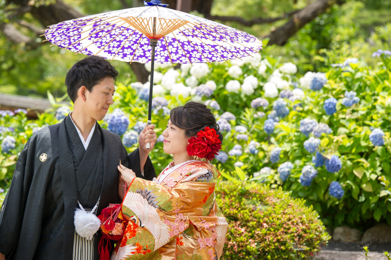 和装前撮り神戸相楽園スタンダードプラン【衣裳(色打掛or白無垢+紋付)+データ100カット】※衣裳アップグレード料金なし