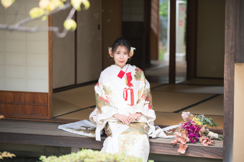 1月末迄先着5組限定白無垢&色打掛◆和装茶室&お庭プラン100カットデータ付◆※衣裳グレードアップ料金なし