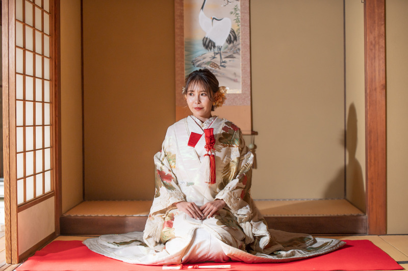 1月末迄先着5組限定白無垢&色打掛◆和装茶室&お庭プラン100カットデータ付◆※衣裳グレードアップ料金なし