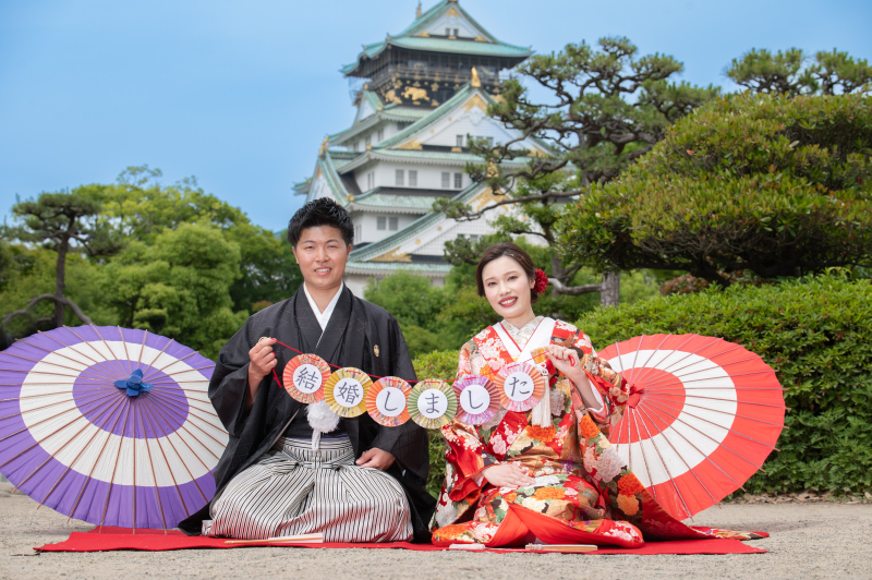 和装ロケ◆大阪城【衣裳（色打掛か白無垢＋紋付）＋データ100カット以上】ダイジェスト動画プレゼント※衣裳アップ料金なし