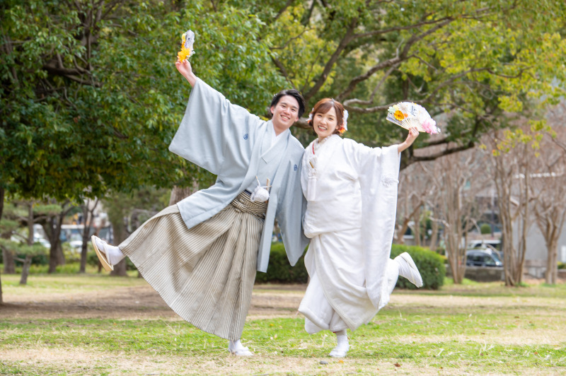 オールシーズン同じ価格◆和装大阪城ロケーション【衣裳(色打掛か白無垢+紋付)+データ100カット】※衣裳アップ料金なし