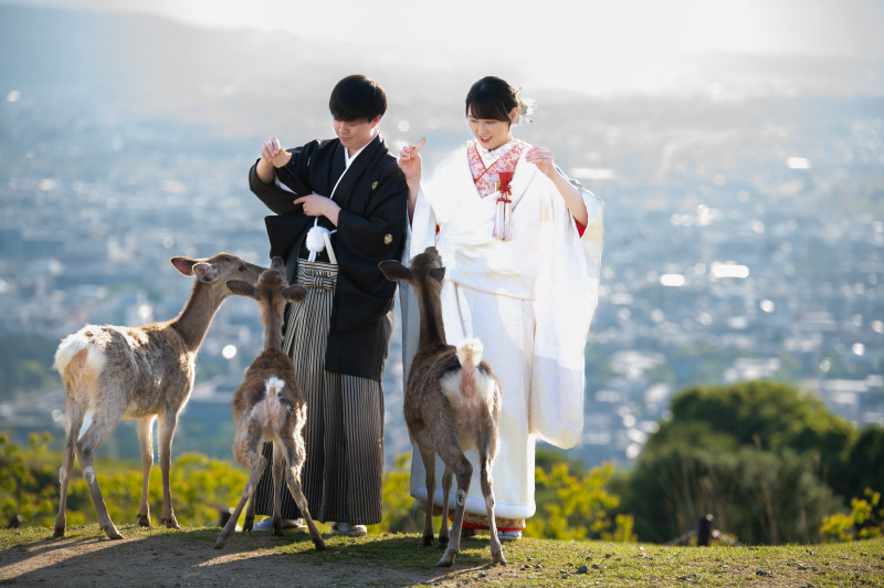 和装前撮り奈良公園スタンダードプラン【衣裳（色打掛or白無垢＋紋付）＋データ100カット】※衣裳アップグレード料金なし