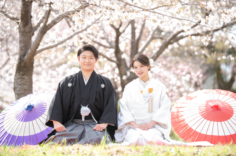 桃・桜和装ロケ◆大阪城【衣裳（色打掛か白無垢＋紋付）＋データ100カット以上】ダイジェスト動画プレゼント※衣裳アップ料金なし