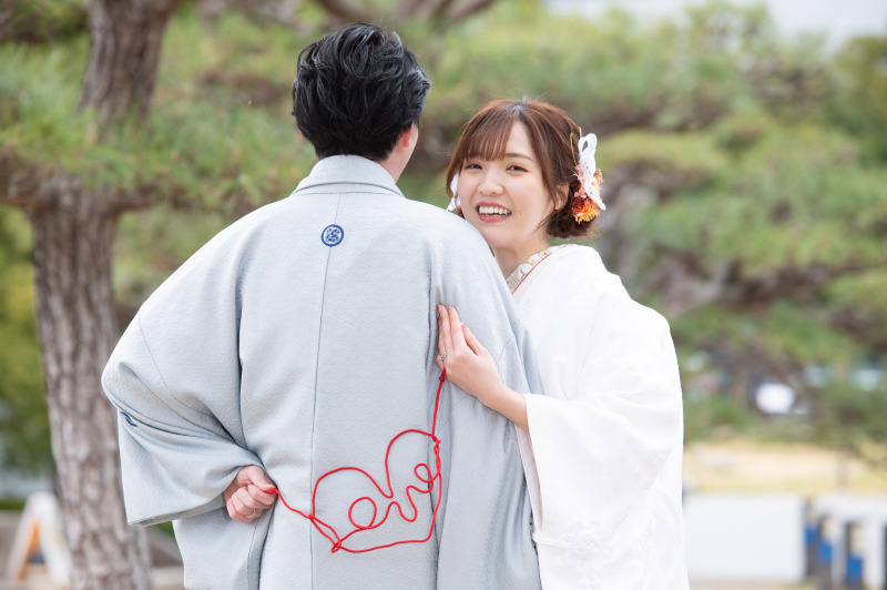 オールシーズンも値段変わらず◆和装大阪城ロケーション【衣裳(色打掛&白無垢+紋付)+データ150カット】※衣裳up料金無し