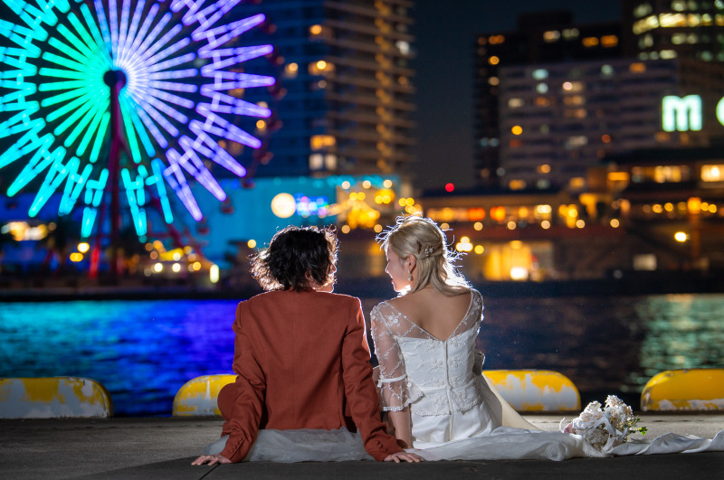 3月20日迄の撮影89,800円神戸夜景ロケ【ドレス＆タキシード＋データ100カット】※衣裳アップグレード料金なし