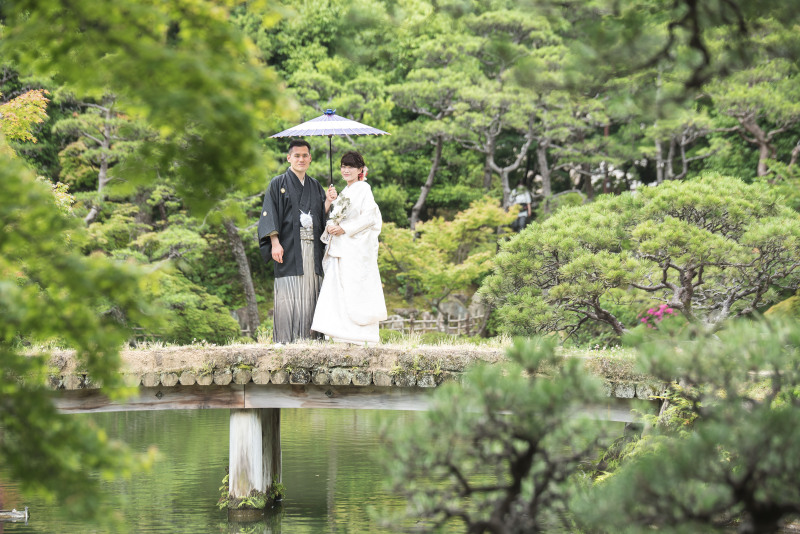 和装前撮り神戸相楽園スタンダードプラン【衣裳(色打掛or白無垢+紋付)+データ100カット】※衣裳アップグレード料金なし