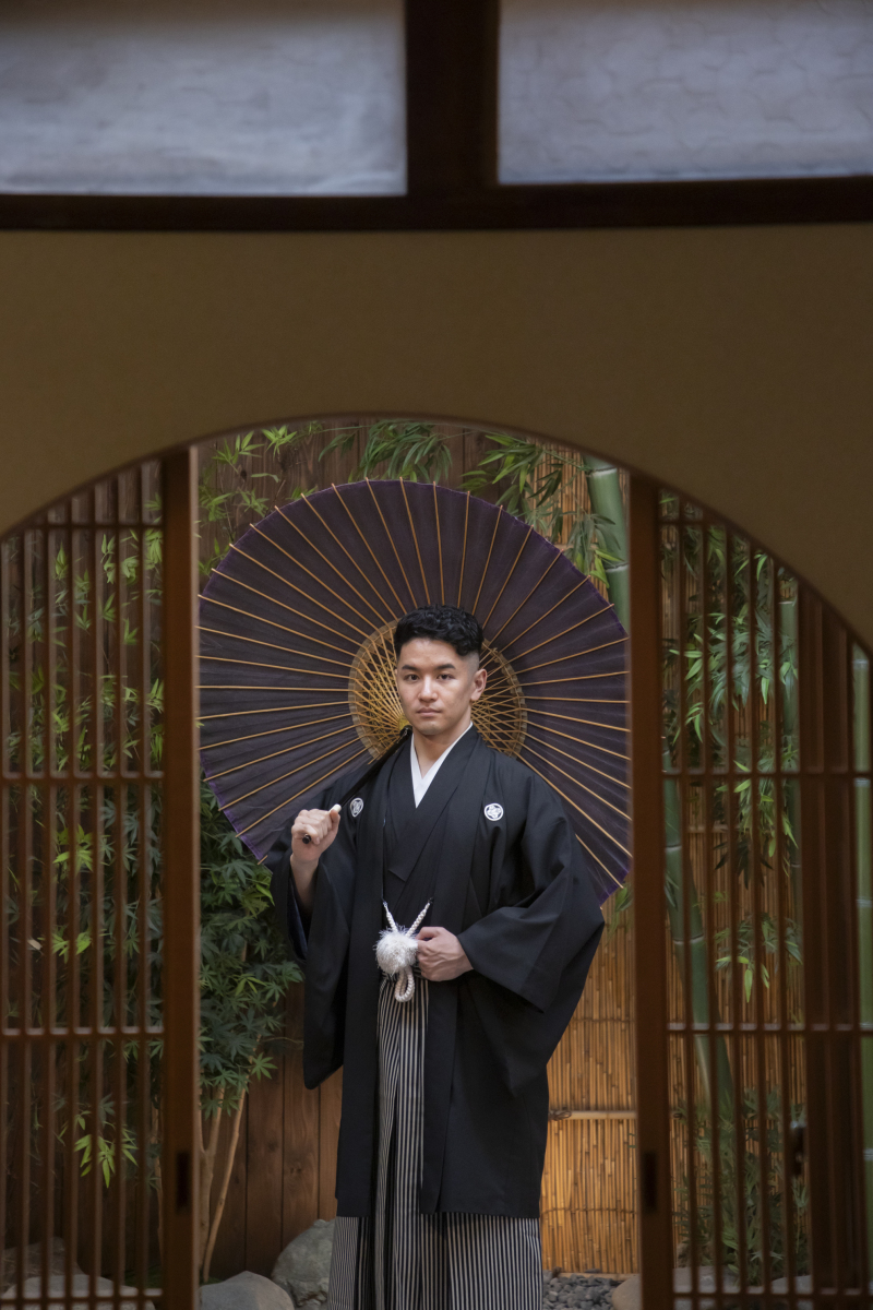 和傘ご新郎様