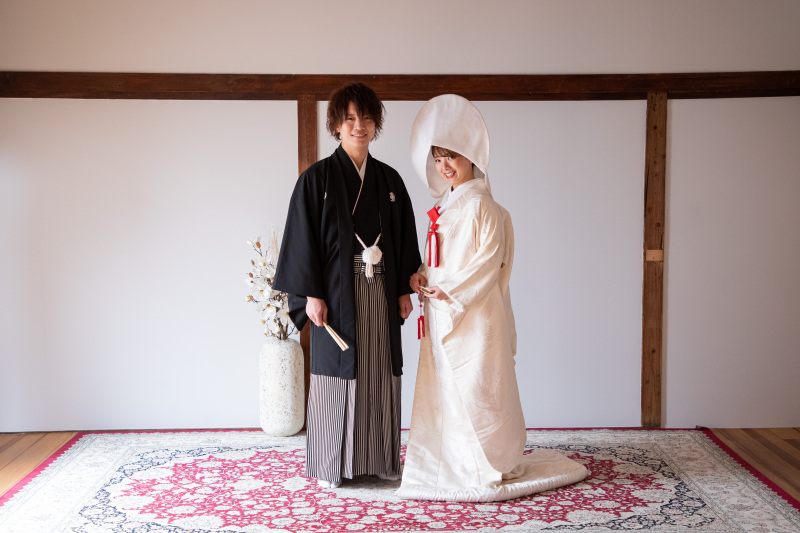 綿帽子を合わせて