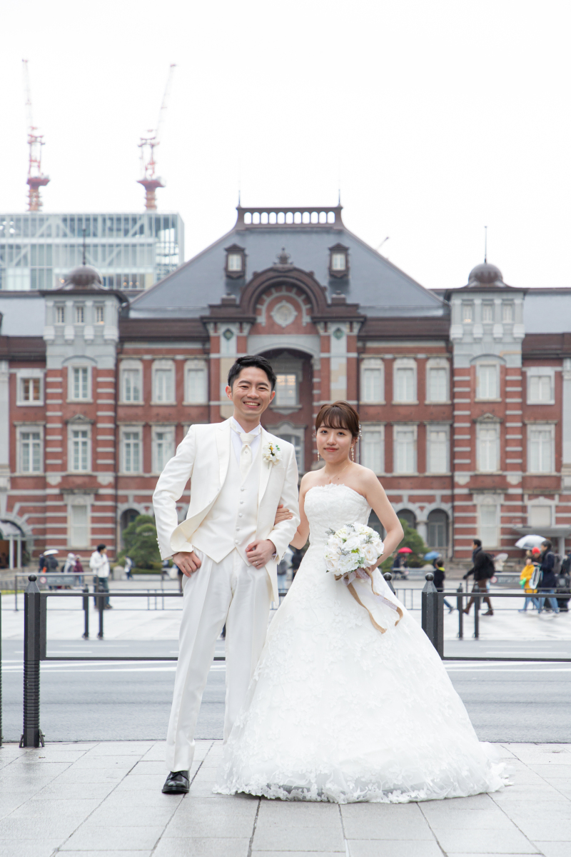 明るい時間に駅舎前から!